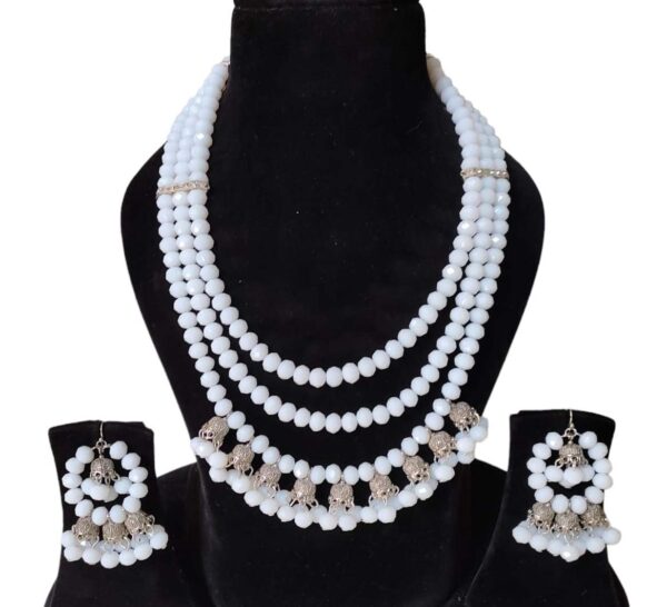 Necklace with earring Whitefor ladies